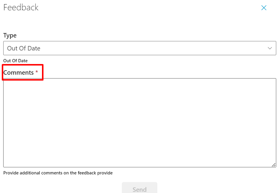 Give feedback form